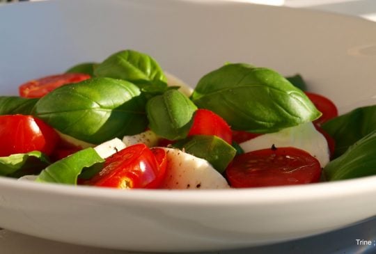 Image: Tomatsalat med mozzarella og pinjekjerner