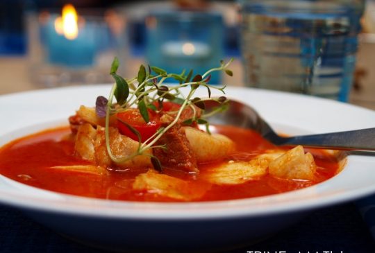 Image: Tomatsuppe med torsk og chorizo