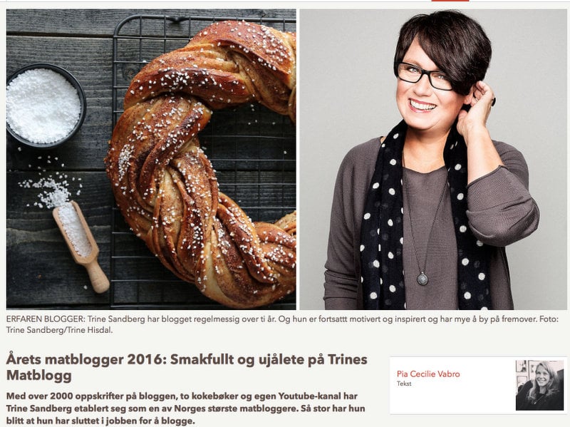 Nominert til Årets matblogger 2016