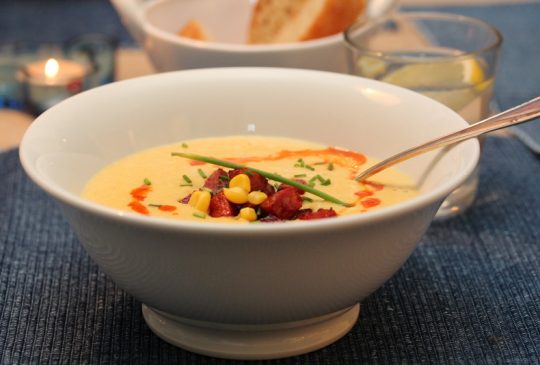 Image: Kremet maissuppe med chorizo