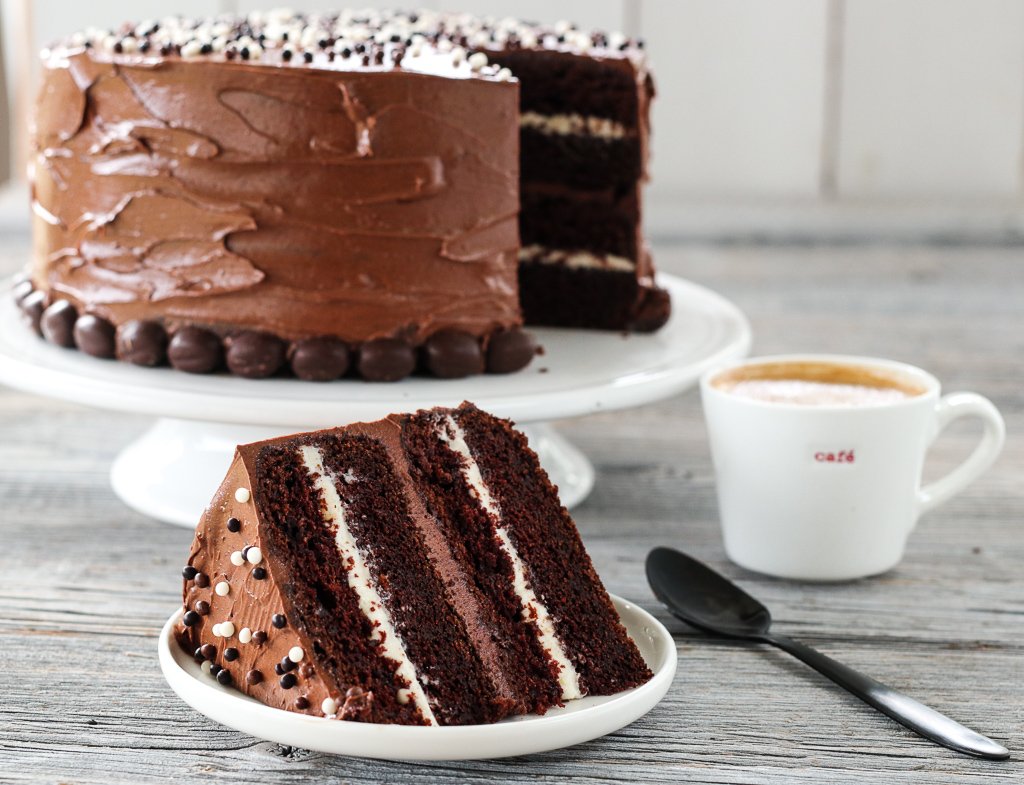 Sjokoladekake med espresso- og ostekrem