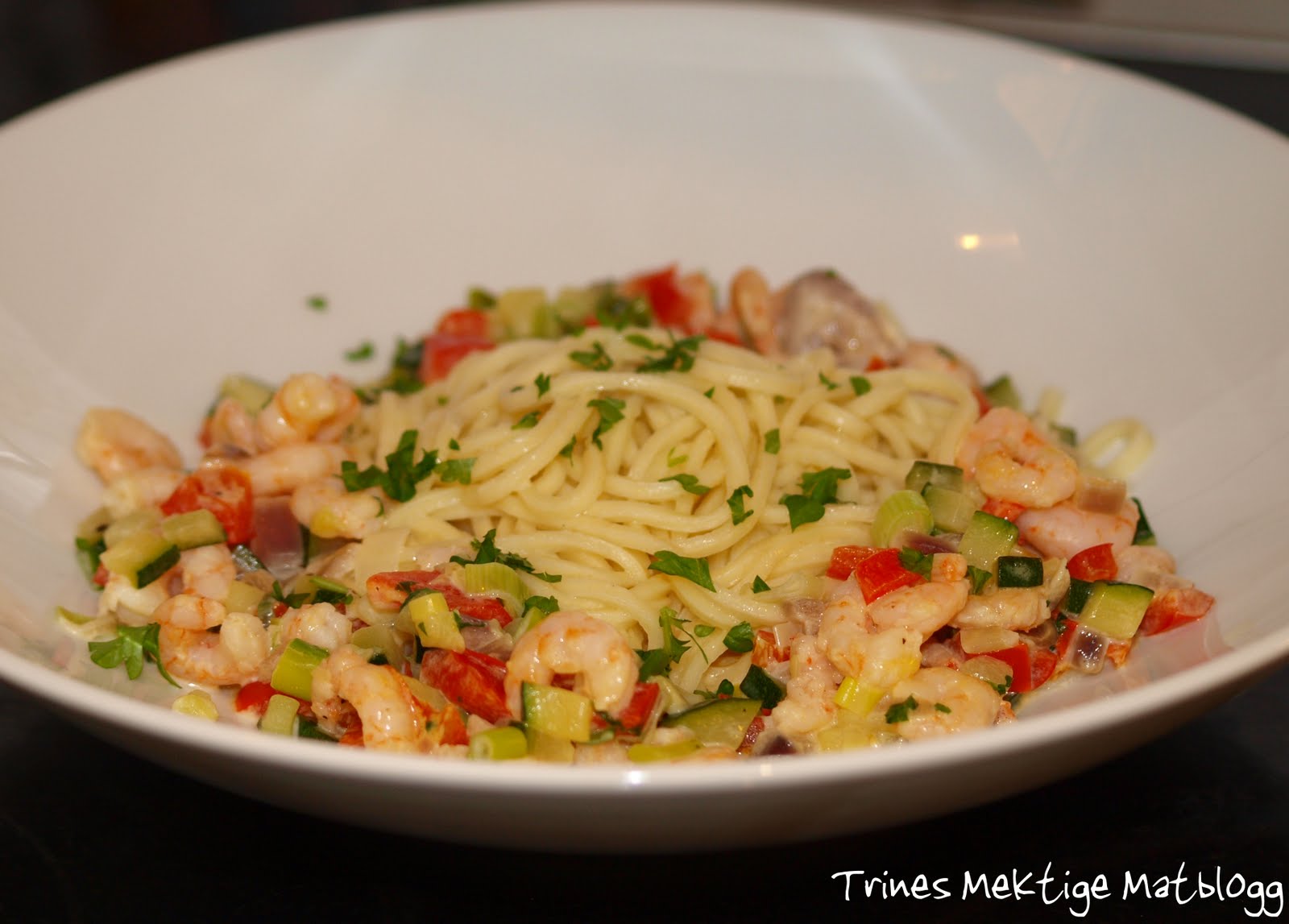 Spaghetti Med Reker Lillebrors spaghettifavoritt med reker | TRINES MATBLOGG