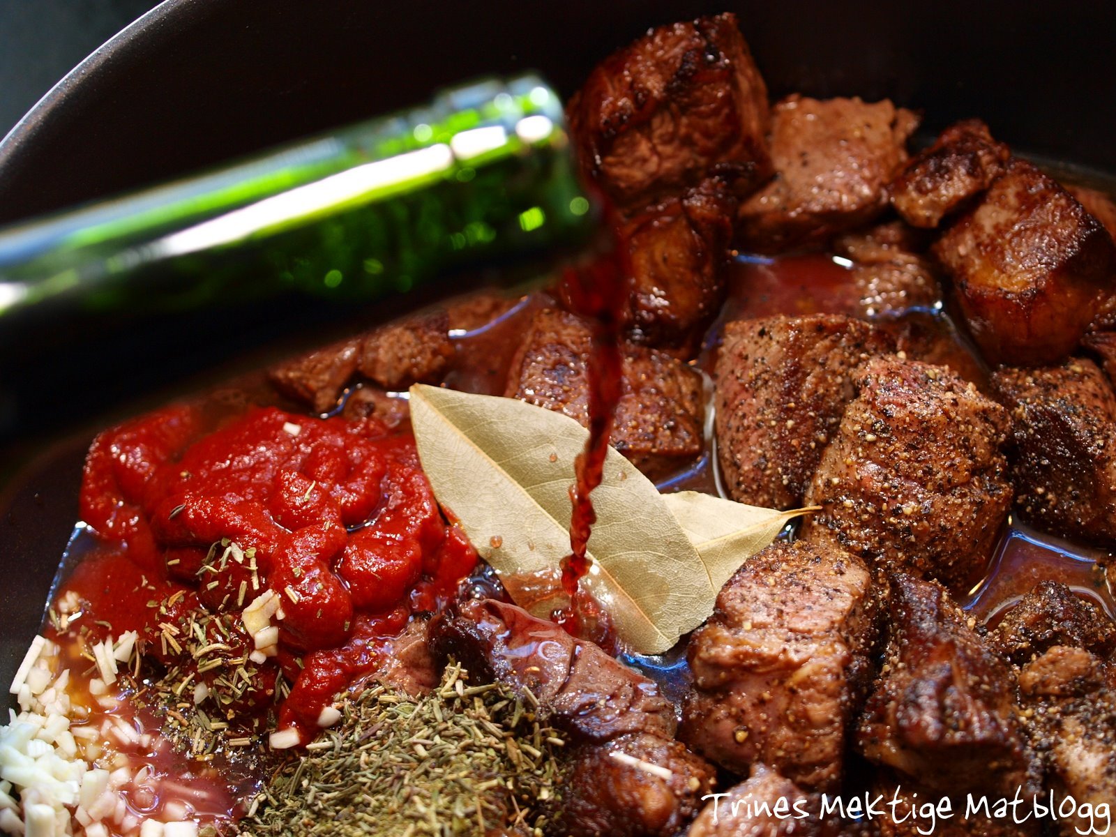 Beef Bourguignon med potetpurè