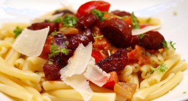 Image: Pasta med chorizo og paprika