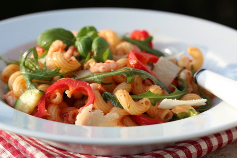 Pasta med reker og rød pesto | TRINES MATBLOGG