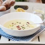 Potet- og purreløksuppe med bacon