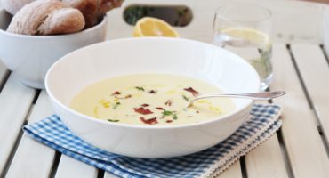 Image: Potet- og purresuppe med sprøstekt bacon
