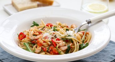 Image: SPAGETTI MED CHILIREKER, PAPRIKA OG SITRON