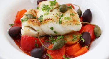 Image: PANNESTEKT SKREI MED TOMATISERTE GRØNNSAKER