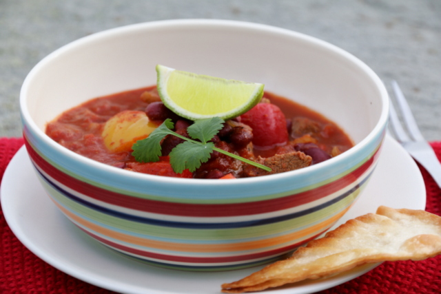 Chili con carne med sjokolade og tortillachips