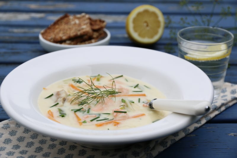 Kremet fiskesuppe med dill