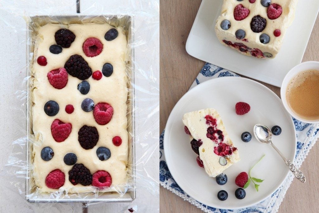 Semifreddo med skogsbær