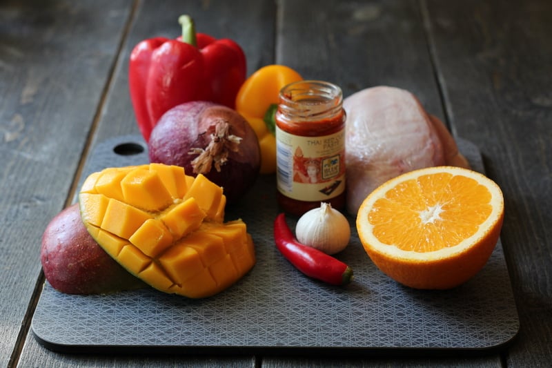 Kylling med hot mangosaus og paprika