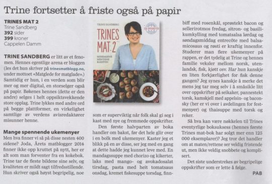 Image: Omtale av Trines mat 2 i Mat fra Norge