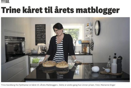 Image: Romerikes blad – TRINE KÅRET TIL &laquo;ÅRETS MATBLOGGER&raquo;
