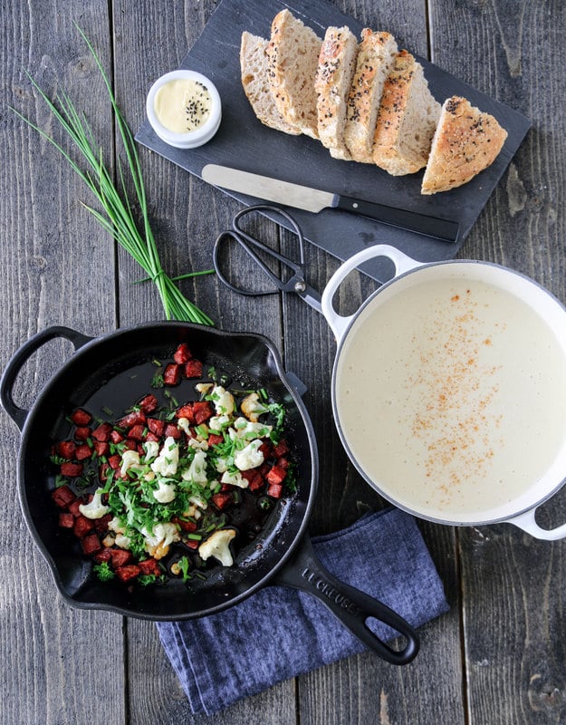 Blomkålsuppe med chorizo