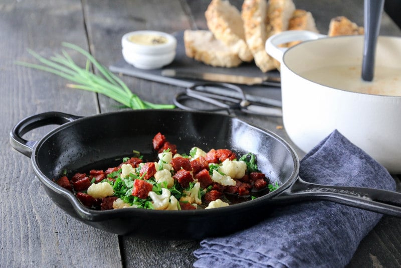 Blomkålsuppe med chorizo