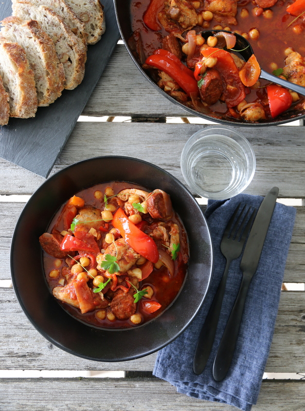 Kyllinggryte med chorizo og paprika