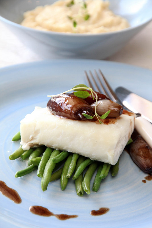 Torsk med balsamicoløk og sellerirotmos