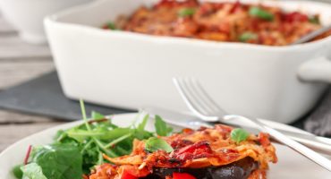 Image: VEGETARLASAGNE MED AUBERGINE OG PAPRIKA