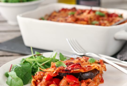 Image: VEGETARLASAGNE MED AUBERGINE OG PAPRIKA