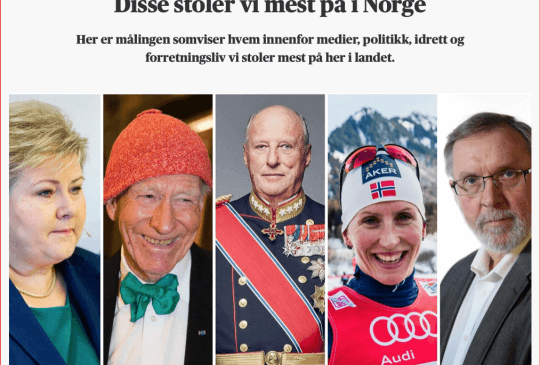 Image: DISSE STOLER VI MEST PÅ I NORGE