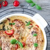 Image: GRATINERT KYLLING MED PAPRIKA, SPINAT OG PARMESAN