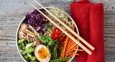 Image: RESTERAMEN MED KALKUN OG SOYAMARINERT EGG