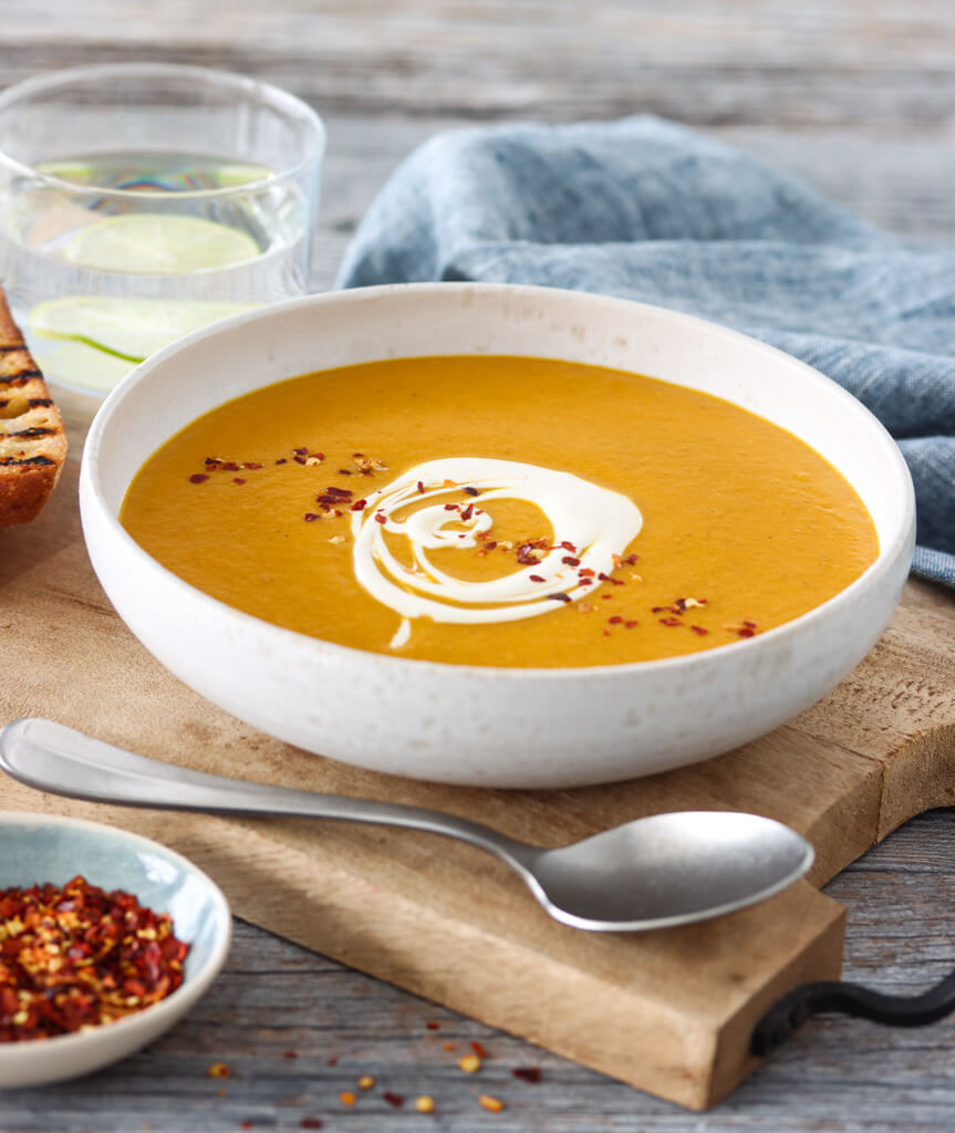 Gulrotsuppe med røde linser