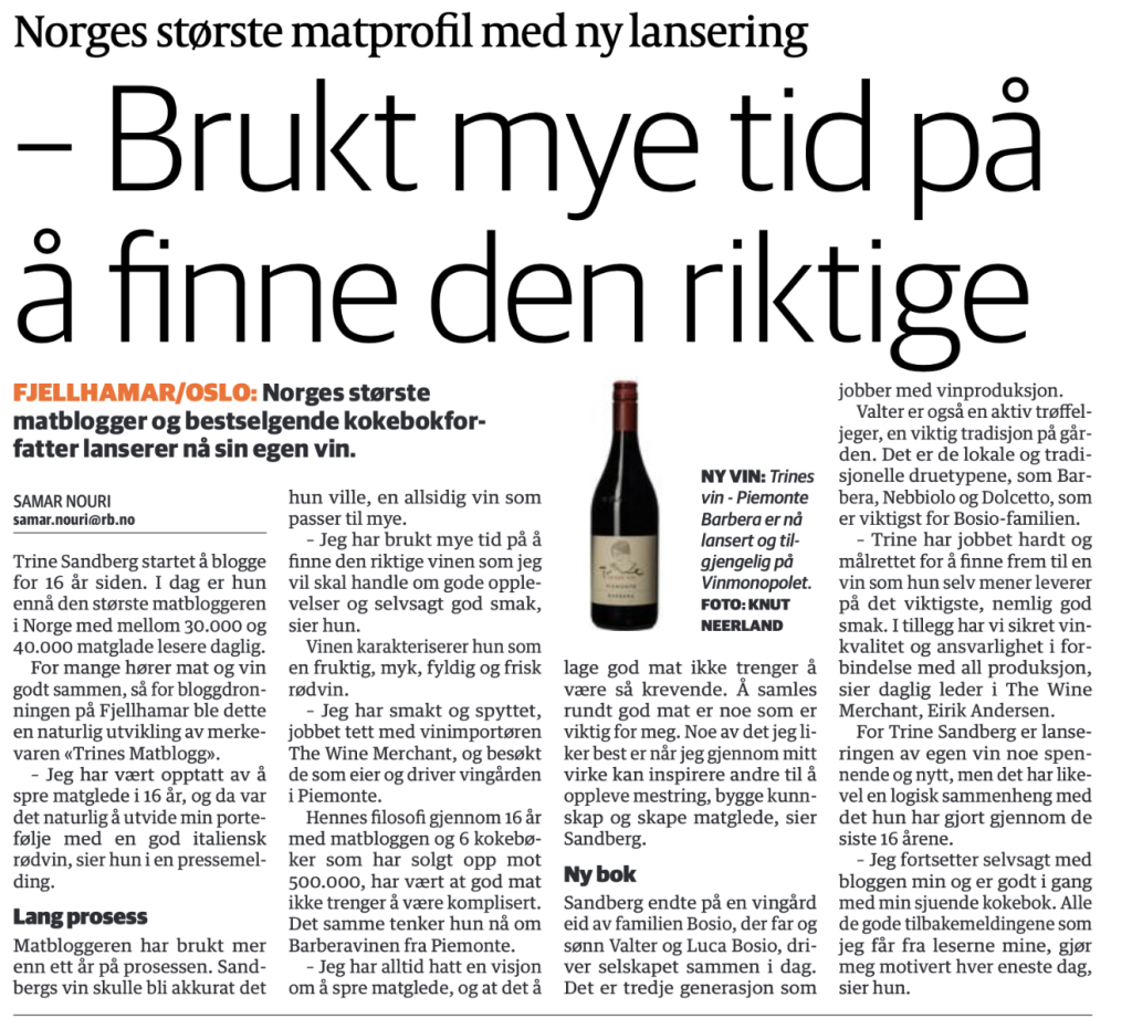 ROMERIKES BLAD - TRINES VIN