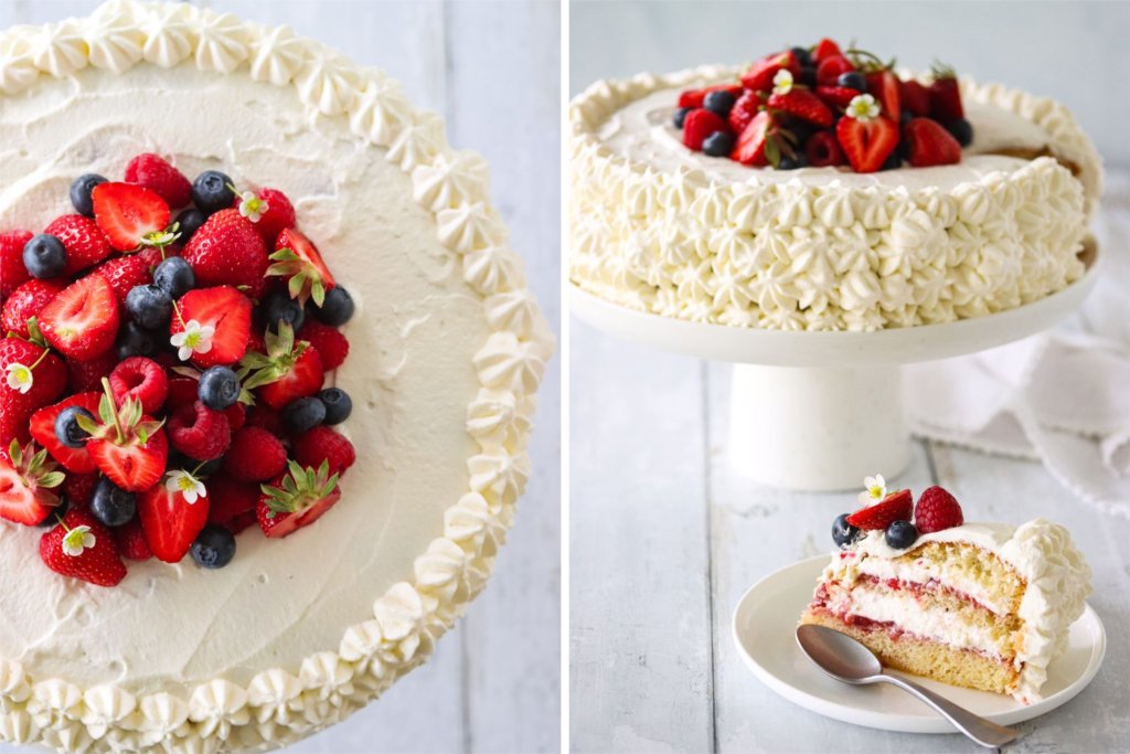 Bløtkake med jordbær