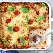 Image: VEGETARLASAGNE MED SPINAT, RICOTTA OG TOMAT