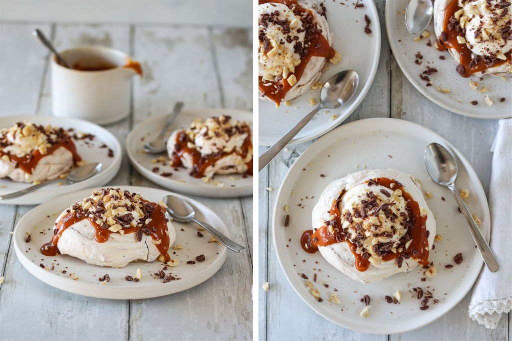 Sjokoladepavlova med salt karamell