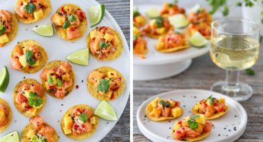 Image: CHILIMARINERT LAKS OG MANGO PÅ NACHOCHIPS