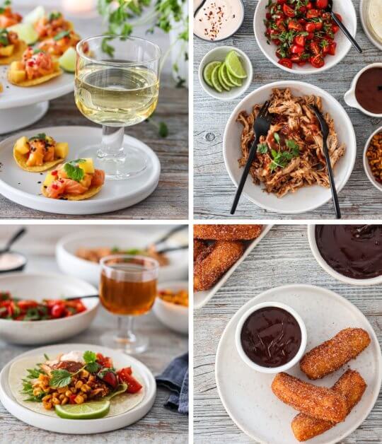 Image: TEXMEX-MENY MED CHILIMARINERT LAKS, PULLED CHICKEN & CHURROS