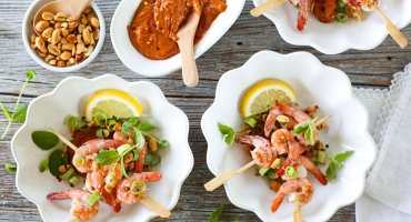 Image: GRILLEDE REKER MED PEANØTTSAUS