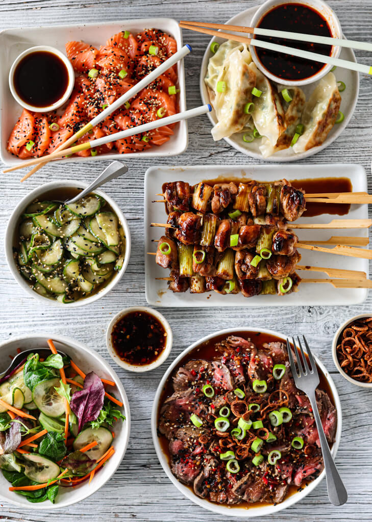 Kylling yakitori med agurksalat