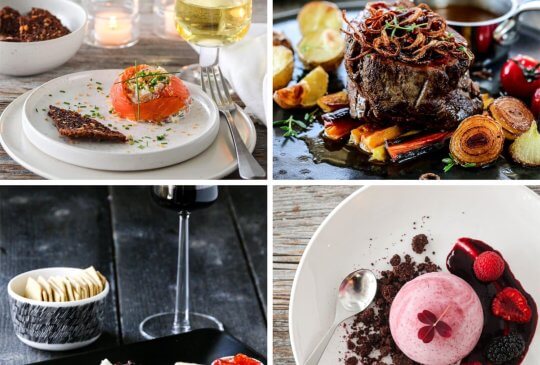 Image: NYTTÅRSMENYEN 2025 – RØKELAKSMOUSSE, HELSTEKT INDREFILET, OSTETRIO OG SKOGSBÆRPARFAIT