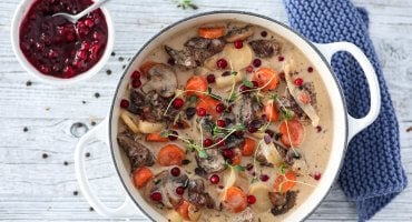 Image: KREMET VILTGRYTE MED REINSDYR, BACON OG SOPP