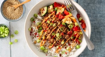 Image: KOREANSK KJØTTGRYTE MED WOKEDE GRØNNSAKER