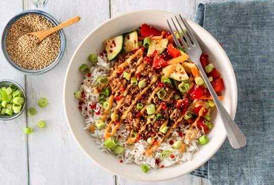 Image: KOREANSK KJØTTGRYTE MED WOKEDE GRØNNSAKER