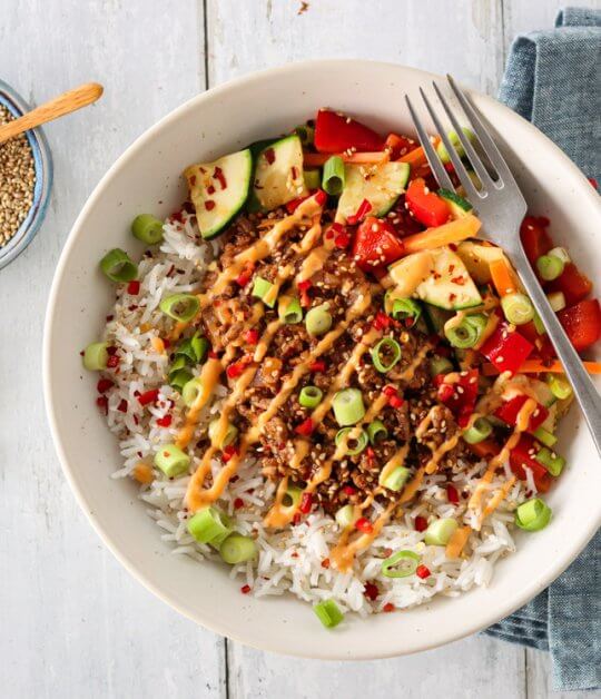 Image: KOREANSK KJØTTGRYTE MED WOKEDE GRØNNSAKER