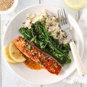 Image: HONNINGGLASERT LAKS MED BROKKOLINI OG SPINAT