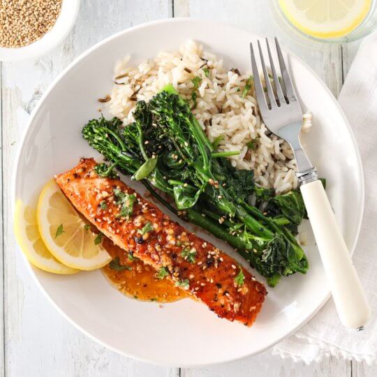 Image: HONNINGGLASERT LAKS MED BROKKOLINI OG SPINAT