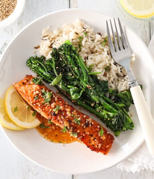 Image: HONNINGGLASERT LAKS MED BROKKOLINI OG SPINAT