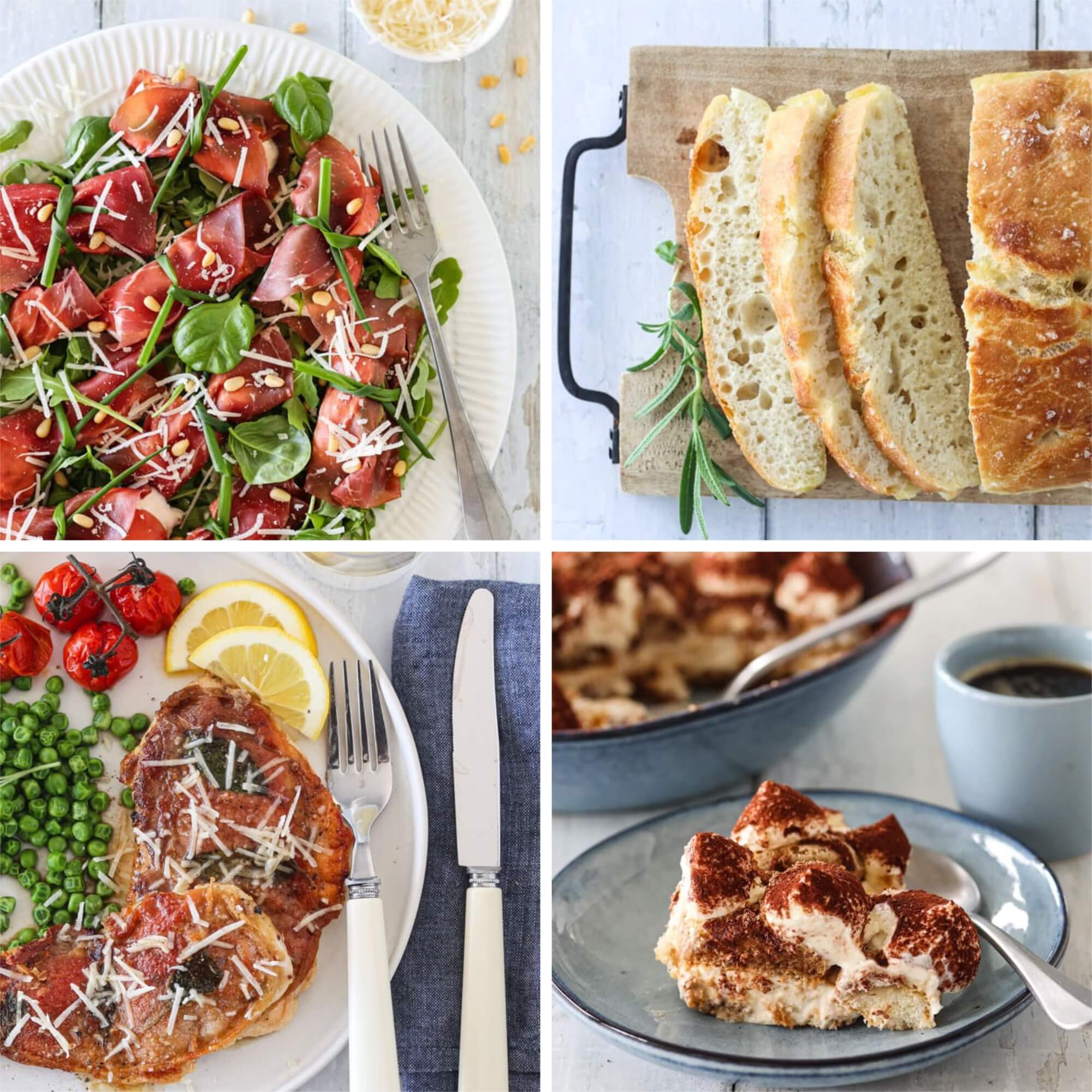 APRILMENYEN; BRESAOLARULLER, SALTIMBOCCA DI POLLO & TIRAMISU