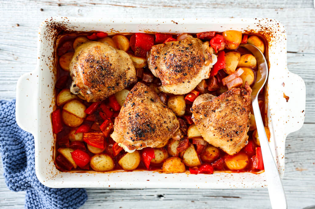 KYLLINGFORM MED POTET, PAPRIKA OG CHORIZO